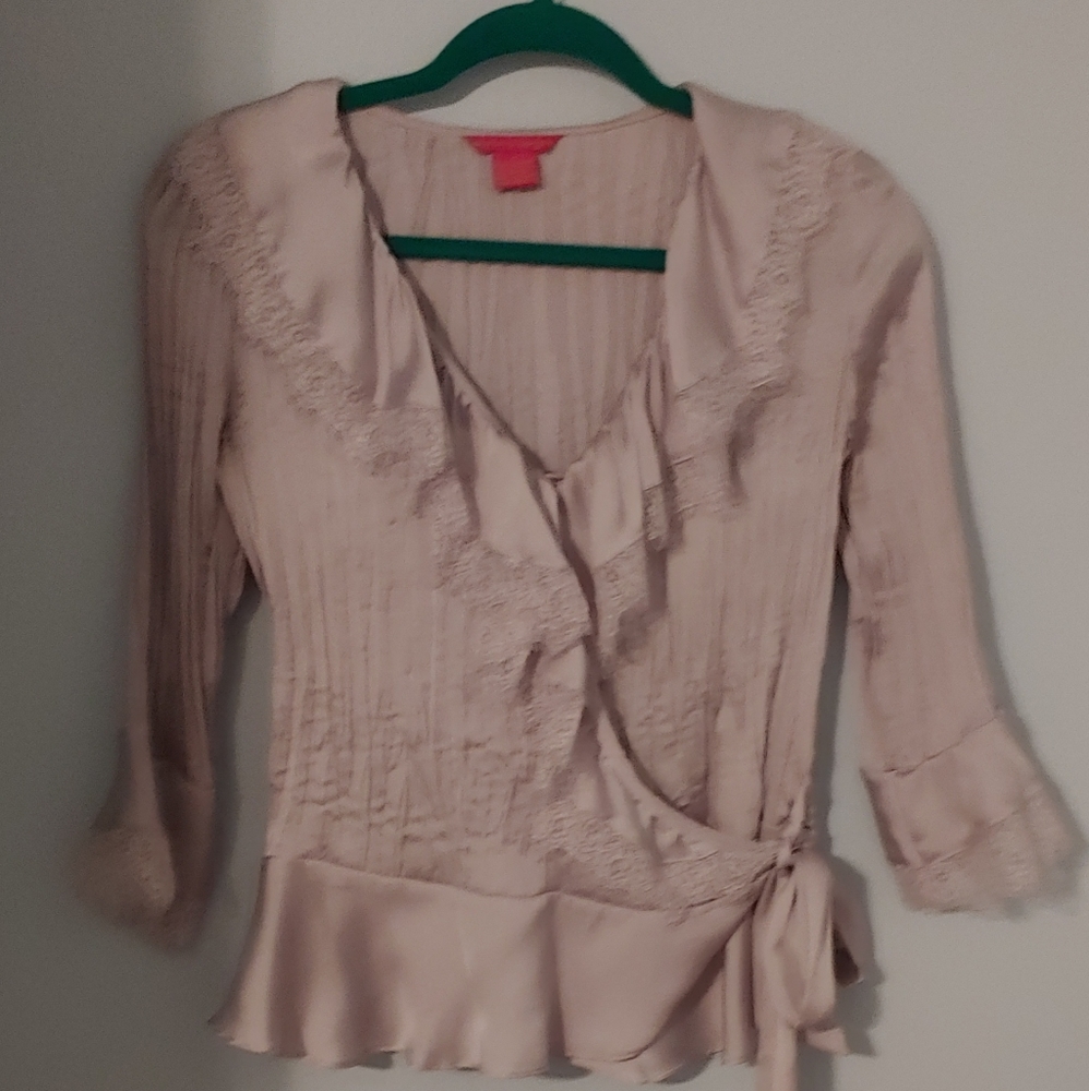 Soft gray silk blouse, size small